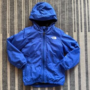 The North Face Fleece Lined Blue Hooded Rain Jacket